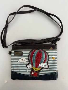 CHALA Hot Air Balloon Crossbody Bag in Red, Teal, Navy & Brown